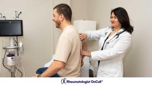 Rheumatologist examining patient